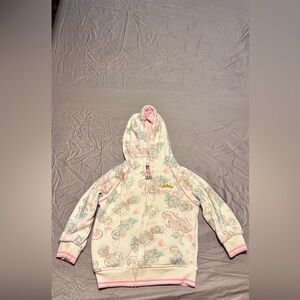 Girls Disney Princess Full Zip Hoodie Jacket Pink Trim Size 4t